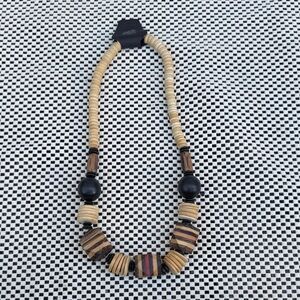 Elegant Black and Tan Beaded Necklace